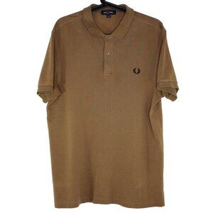 Fred Perry Mens Large Embroidered Logo Brown Polo Shirt Q1074